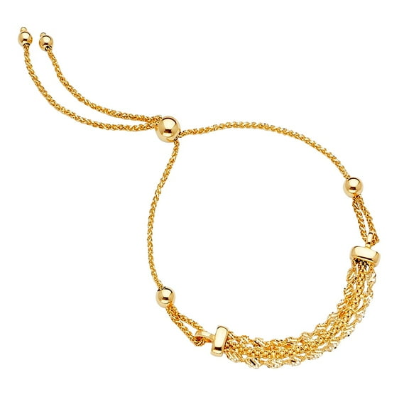 14k Yellow Gold Friendship Bracelet Link Bracelet for Women - 3.6 Grams