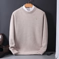 thumbnail image 1 of Suéter de lana para hombre, ropa de otoño e invierno, suéter de cachemira de visón, jersey de punto de grano de arroz de color sólido, talla grande, holgado, informal, 1 of 5