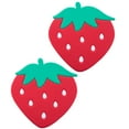 thumbnail image 1 of 2Pcs Heat Insulated Pad Creative Placemat Table Mat Silicone Mat Pot Holder Cushion Red (Strawberry), 1 of 8