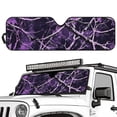 thumbnail image 2 of HUIACONG Windshield Sunshade for 2007-2023 Wrangler Rubicon Sahara TJ JK JKU 2 & 4 Door Car Sun Shade Sun Visor Protector Blocks UV Rays and Keep Vehicle Cool (Purple Camo Hunting), 2 of 6