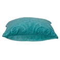 thumbnail image 3 of Aqua Quilted Velvet Square Throw Pillow, 3 of 3
