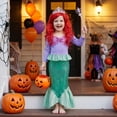 thumbnail image 4 of Jurebecia Little Girl Mermaid Princess Costume Sequins Dress up Long Sleeves Role-Playing Red 3-4 Years, 4 of 14