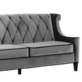 thumbnail image 3 of Saltoro Sherpi Fabric Sofa with Button Tufted Backrest and Sloped Rolled Arms, Black, 3 of 5