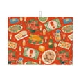 thumbnail image 1 of Microfiber Drying Mat, Cartoon Christmas Dinner Print Dish Drying Mat for Kitchen Counter, 18 x 24 inches, 1 of 9