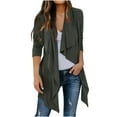 thumbnail image 2 of Gamivast Women Open Front Cardigan Lightweight Drape Long Sleeve Asymmetrical Hem Sweater Casual Solid Color Comfy Soft Outerwear 2025 Fall Fashion Trends, 2 of 6