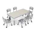 thumbnail image 2 of Juego de Mesa y Sillas para Niños con 7 Piezas, Escritorio Ajustable con 6 Asientos, Mesa de Artes y Manualidades con Escritorio Antideslizante, 2 of 2