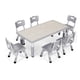thumbnail image 2 of Juego de Mesa y Sillas para Niños con 7 Piezas, Escritorio Ajustable con 6 Asientos, Mesa de Artes y Manualidades con Escritorio Antideslizante, 2 of 2