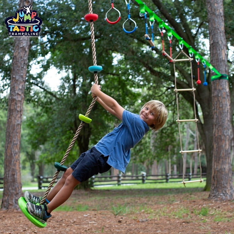 キッズ トランポリン JUNP TASTIC JumpTastic Ninja Line Kit, 50ft Kids Slackline with Swing