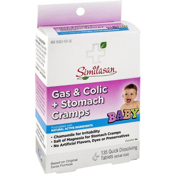 2 Pack Similasan Gas & Colic + Stomach Cramps Quick Dissolving Tablets 135 ea