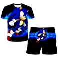 thumbnail image 3 of Traje de camiseta Sonic 4-14T Traje de verano para niños y niñas con estampado 3D de Sonic Traje de patrón de camisetas de manga corta para niños, 3 of 5