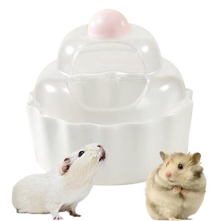 Hamster Sand Bath Box Sand Bath Container Pet Toy Hamster Bathroom Small Animal Bath House for Rat Hedgehog Pets Habitat Accessories White