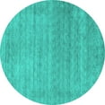 thumbnail image 1 of Ahgly Company Indoor Round Abstract Turquoise Blue Contemporary Area Rugs, 3' Round, 1 of 4
