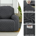 thumbnail image 3 of Eurhowing Recliner Sofa Slipcover for 2-Seater, Ultra-Stretch loveseat Couch Cover with Pockets, Anti-Scratch Furniture Protector, Dark Grey, 3 of 10