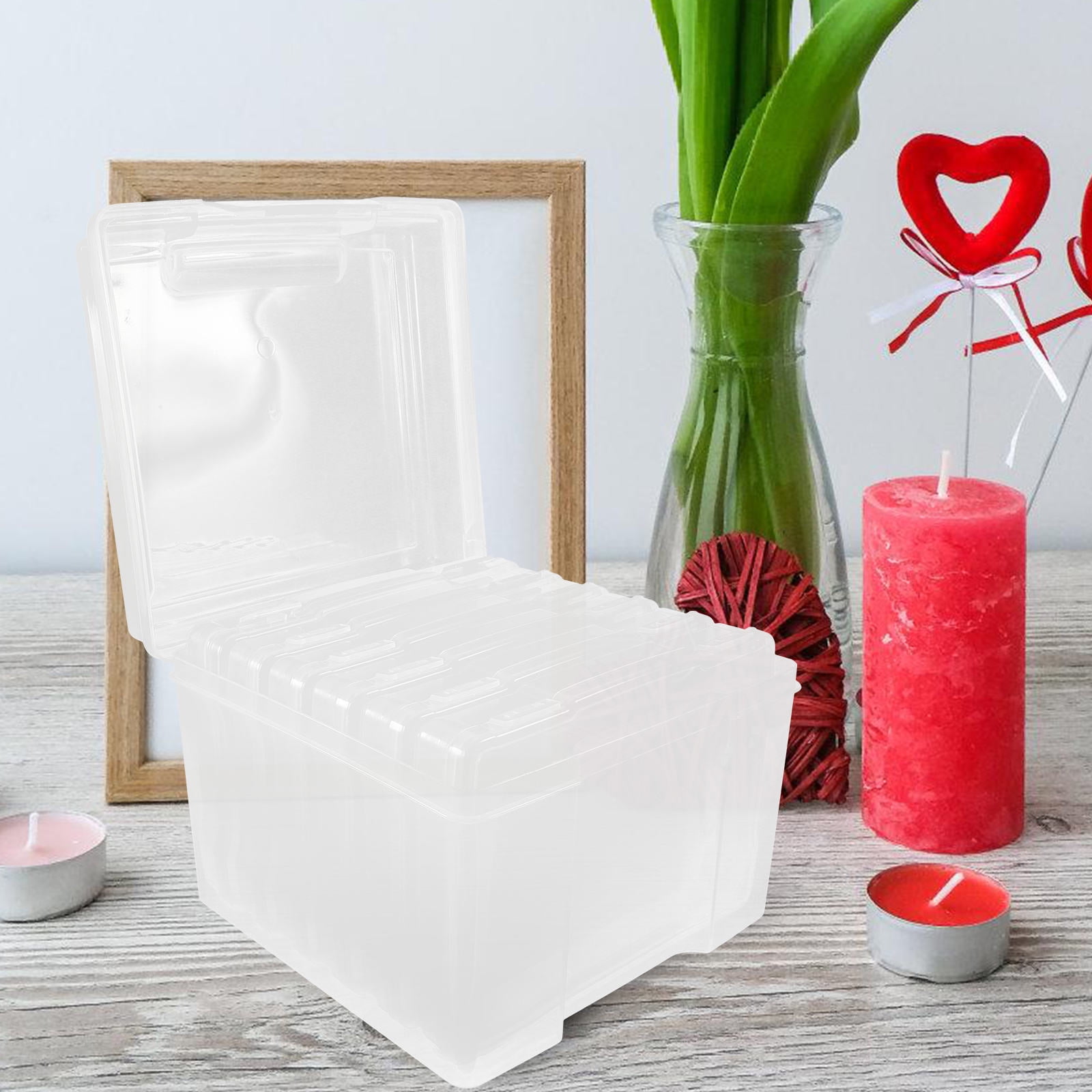 UPOUART 6-Pack Transparent Plastic Multi-Functional Photo Storage Container for Greeting Cards and Small Item Organization