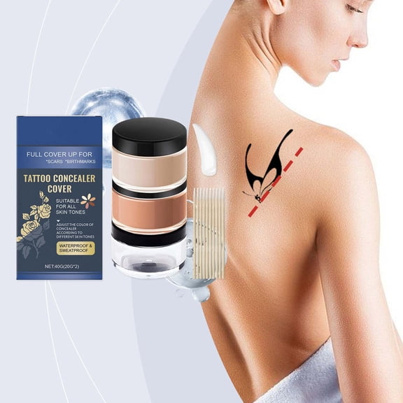 SDOHIG High Coverage Tattoo Concealer, Long-Lasting & Waterproof Formula, Powerful Full Coverage for Body Art