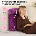 thumbnail image 2 of CJC Velvet Soft Triangular Wedge Pillow with Side Pocket, 3 in 1 Adjustable Bed Reading Pillow Bedrest Lumbar Neck Back Support Cushion, Purple, 2 of 9