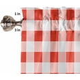 thumbnail image 5 of Brown White Plaid Kitchen Curtain 24 Inch Length Small Short Cafe Tiers Curtains Drape, Gradient Geometric Buffalo Checkered Window Treatment Rod Pocket Drapery Panels Curtains, 27.5x24, 5 of 5