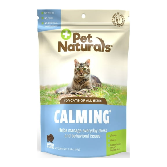Pet Naturals Calming Behavior and Anxiety Support Chew for Cats, Chicken Liver Flavor, 30 Count Bag