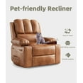 thumbnail image 3 of Garvee Oversized Recliner Chair with Heat & Massage – 360° Swivel Lazy Sofa for Adults – Manual Recliner with Cup Holder for Living Rooms, Bedrooms, and Nurseries – Coffee, 3 of 8