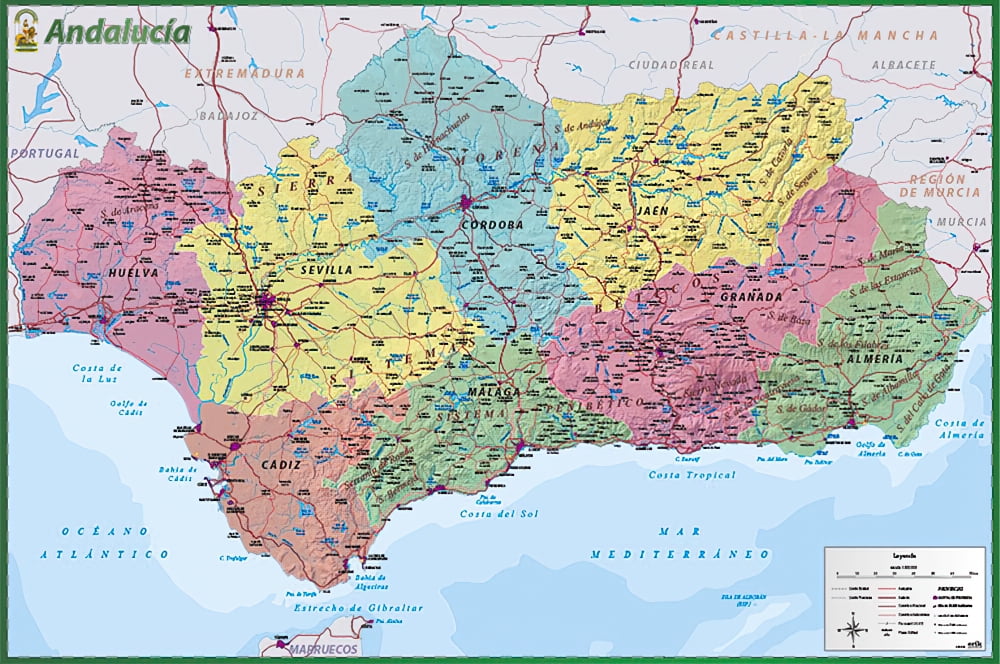 Map Of Andalusia (Spain) (Poster & Poster Strip Set) - Walmart.com