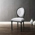 thumbnail image 2 of French Vintage Side Dining Chair, Fabric, Wood, Black Grey Gray, Modern Contemporary Urban Design, Kitchen Room Cafe Bistro Restaurant Hospitality, 2 of 8