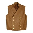 thumbnail image 3 of Ocealan Kids Boys Sleeveless Medieval Waistcoat Double Breasted Pirates Vest Dresscoat Coffee 12, 3 of 5