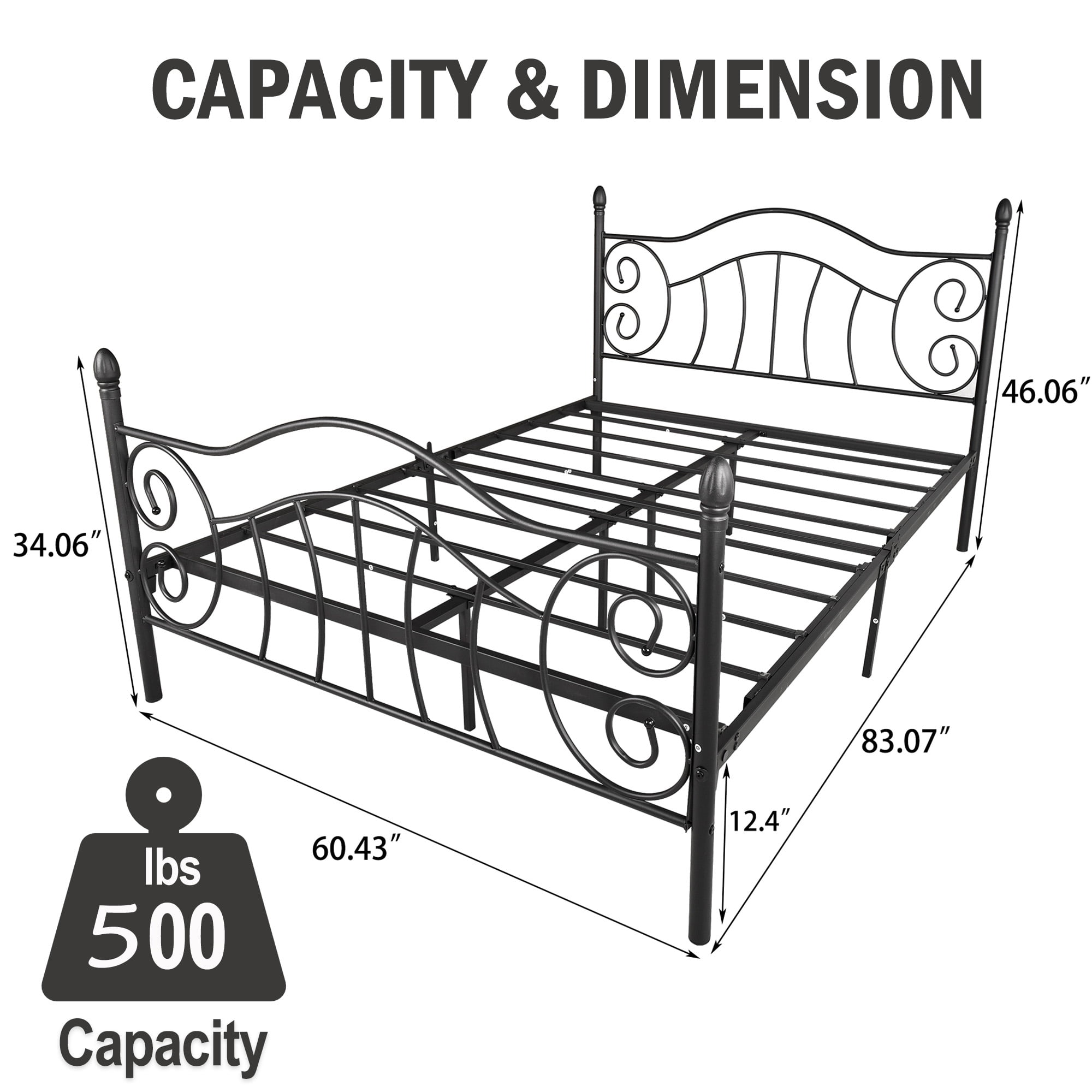 Buy SESSLIFE Queen Size Bed Frames, Metal Bed Frame with Headboard and Footboard, Queen Platform