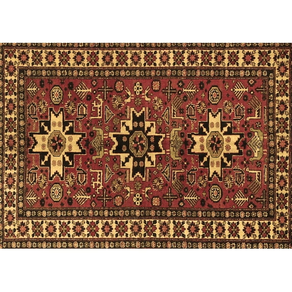 Ahgly Company Indoor Rectangle Persian Brown Traditional Area Rugs, 6' x 9'