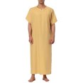 thumbnail image 2 of INSPIRE CHIC Men's Nightshirt Short Sleeve Crew Neck Relaxed Fit Long Sleepshirt 6XL Khaki, 2 of 5