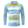 thumbnail image 4 of DPTALR Chemise à Col pour Homme Imprimée Décontractée à Manches Fermeture Éclair Col Rabattu Blouse, 4 of 5