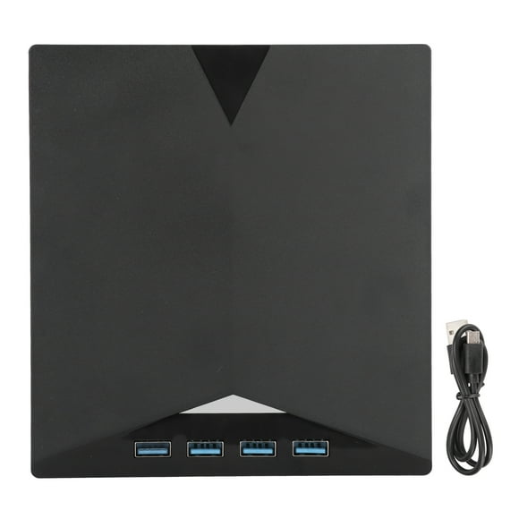 Unidad de DVD externa NikouMX con Cable incorporado Tipo C 4 interfaces USB3.0 ABS Negro