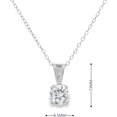thumbnail image 3 of Collier Pendentif en Argent Sterling à Zircon Cubique Rond, 18 Pouces, 3 of 6