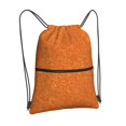 thumbnail image 2 of Wukai Orange Glitter Waterproof Drawstring Backpack with Zipper Pocket,Large Foldable Gym Bag for Women and Men, Perfect for Sports, Yoga, and Travel, 2 of 8