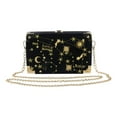 thumbnail image 2 of Women Velvet Box Shape Evening Handbag Party Embroidery Star Moon Clutch Bag Elegant Crossbody Shoulder Purse, 2 of 6