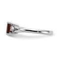 thumbnail image 4 of Primal Gold 14 Karat White Gold 6x4mm Emerald Cut Garnet and Diamond Ring, 4 of 5