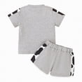 thumbnail image 3 of TOWED22 Baby Girl Summer Shorts Set Graphic Print T-Shirt and Athletic Shorts 6-24 Months Grey,2-3 Y, 3 of 9