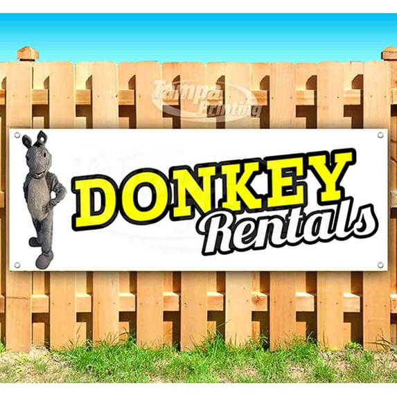 Donkey Rentals 13 oz Vinyl Banner With Metal Grommets