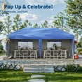 thumbnail image 3 of 10x20 FT Pop Up Outdoor Canopy Tent – 4 Removable Sidewalls, with One Push Setup, Reinforced Frame, Outdoor Easy Up Canopy Tent with Portable Roller Bag, Adjustable Height, Sandbags, 3 of 7