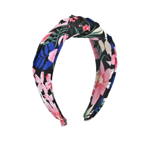 YooGuoGuo Flower Print Knotted Headbands, Cute Wide Top Knot Headband for Women's Hair, Hair Styling Accessories for Women Girls