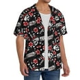 thumbnail image 4 of Disketp Men's Hawaiian Vintage Skull Casino Print Shirts Button Down Holiday Beach Shirts-Medium, 4 of 7