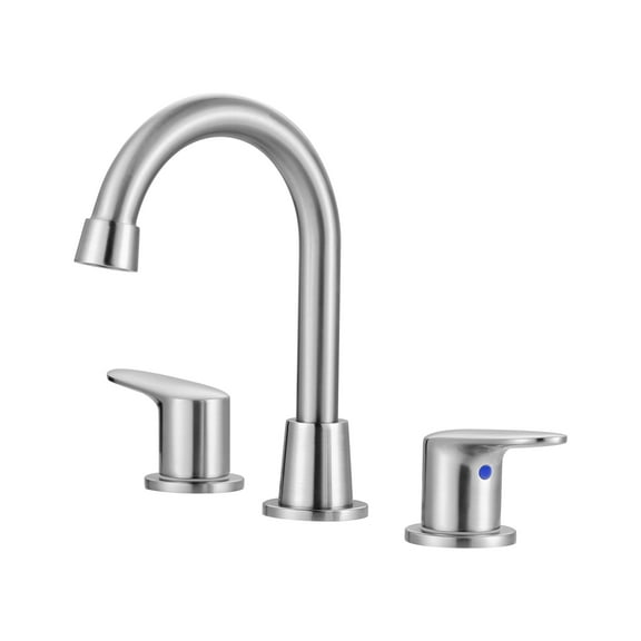 Wowow 8 in. Widespread Double Handle Bathroom Faucet in Brushed Nickel, Lavatory Faucet Swivel Spout with Drain Assembly for Restroom Vanity Camper