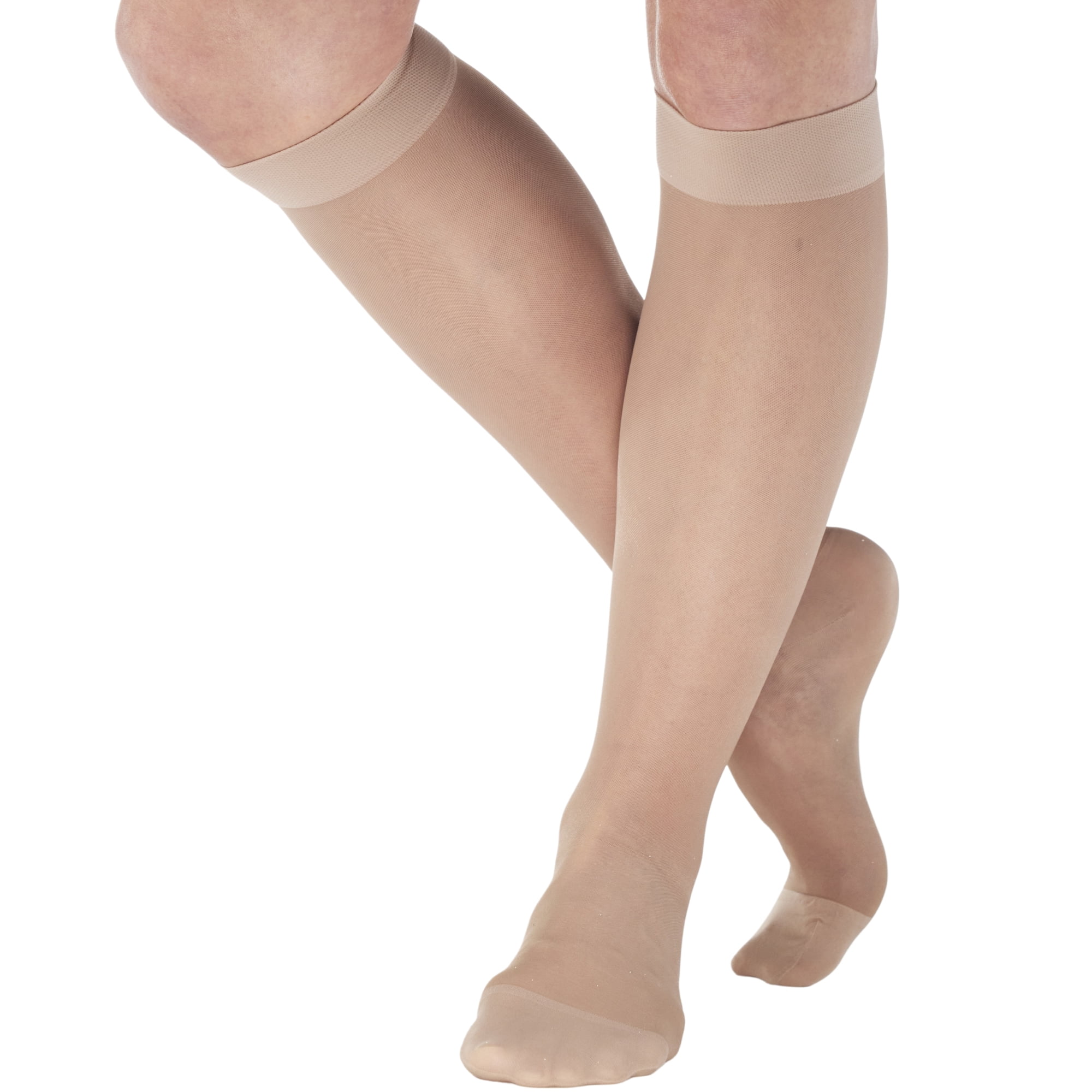 3XL Womens Sheer Compression Stockings 1520mmHg for Post Surgery Beige, 3XLarge