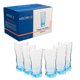 thumbnail image 1 of Juego de 6 Vasos Curveados Vidrio Francés, Modelo Treck Ice Blue, Capacidad 340 ml con Caja de Regalo, 1 of 3