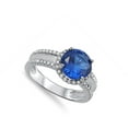 thumbnail image 4 of CHOOSE YOUR COLOR Blue Simulated Sapphire Modern Style Nice Ring .925 Sterling Silver Band CZ Female Size 7, 4 of 4