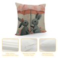 thumbnail image 4 of Awypu  Hares Throw Pillow Cover,Watercolor Cute Animal Flower Bunny Couple Rabbit Love with Butterfly On Umbrella Decorative Pillow Cases Linen Cushion Covers for Home Sofa Couch, 4 of 5