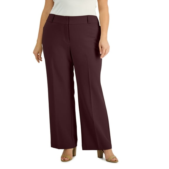Alfani Plus Petite Plus Size Curvy Bootcut Tummy Control Pants Rich Malbec 22W