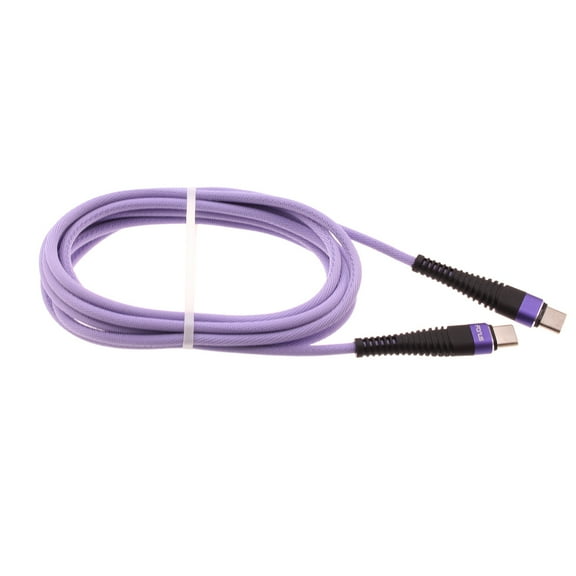Purple 6ft PD Cable for Kyocera DuraXV Extreme E4810 Phone - Type-C to USB-C Long Charger Cord Power Wire Sync J7W for Kyocera DuraXV Extreme E4810 Model