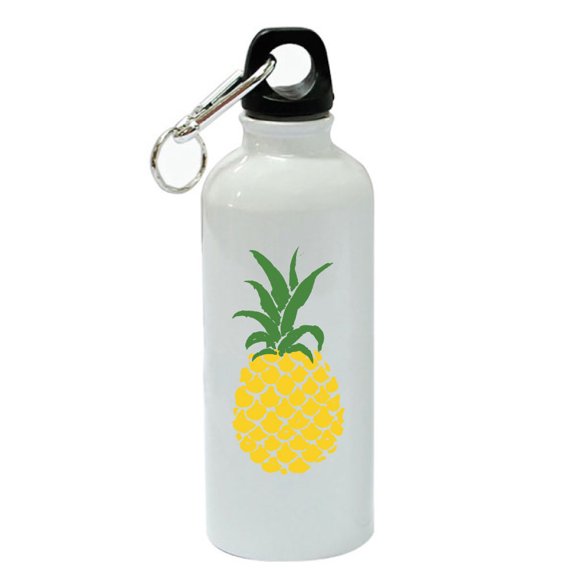Pineapple White Aluminum Sports 20 oz Water Bottle