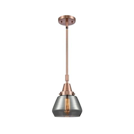 447-1S-AC-G173-Innovations Lighting-Fulton - 1 Light Stem Hung Mini Pendant In Industrial Style-10.13 Inches Tall and 7 Inches Wide-Antique Copper