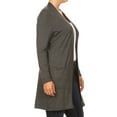 thumbnail image 3 of Women's Solid Casual Plus Size Pockets Knit Duster Cardigan Sweater/Made in USA, 3 of 5